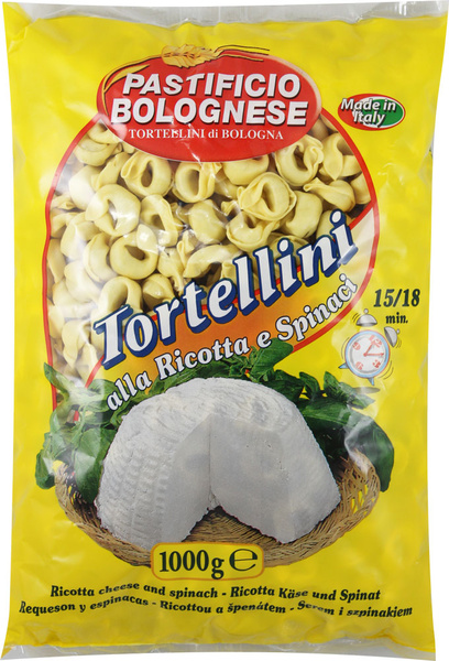 Sušené tortellini plněné ricottou a špenátem PASTIFICIO BOLOGNESE 1000g