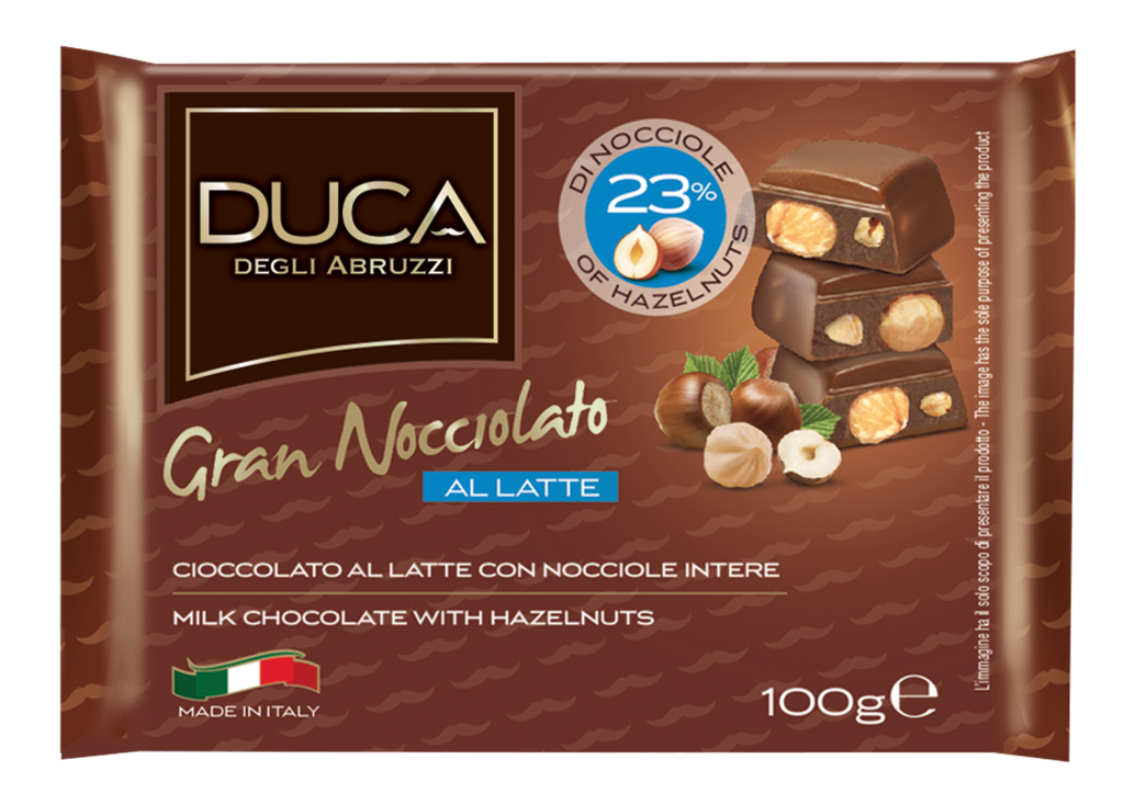 7-91011 grannocciolato oříšky 23% mléčná DUCA 100g