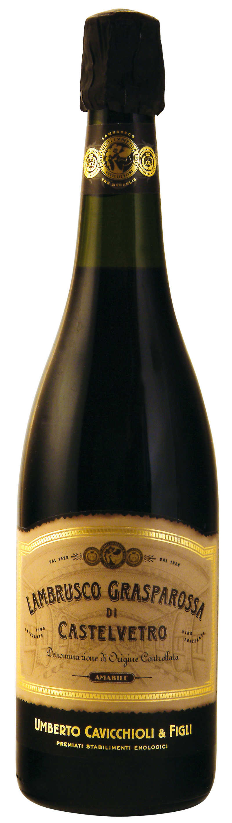 Lambrusco Grasparossa amabile - polosladké D.O.C. CAVICCHIOLI 0,75l