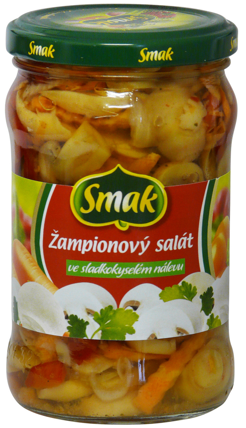 Žampionový salát ve sladkokyselém nálevu SMAK 290g