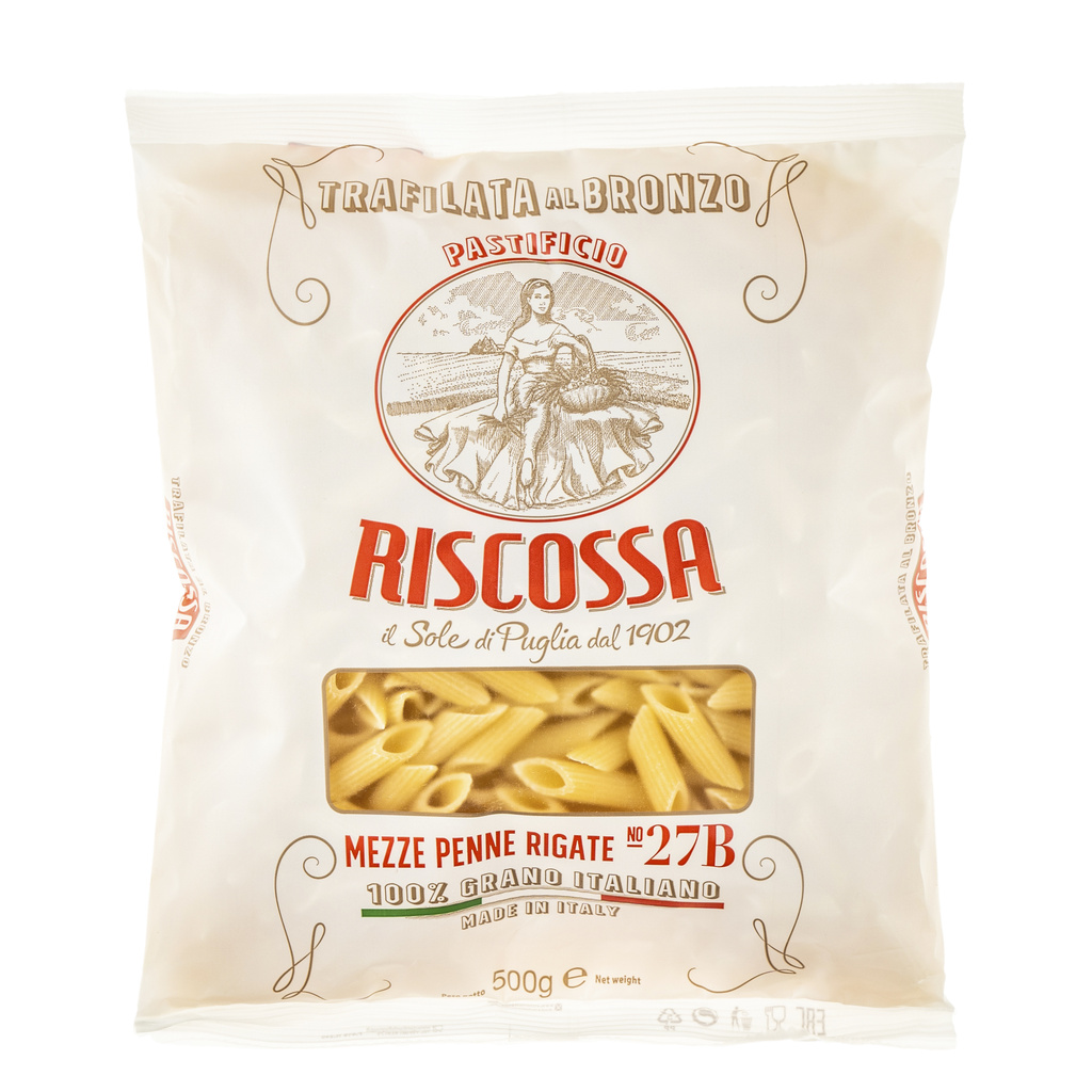 1-3227b Mezze penne trubky 100% Italia bronzo RISCOSSA 500g