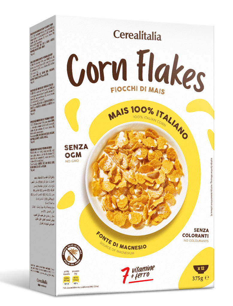 7-91101 Corn flakes kukuřičné lupínky CEREALITALIA 375g