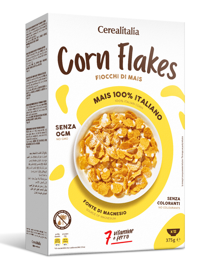 7-91101 Corn flakes kukuřičné lupínky CEREALITALIA 375g