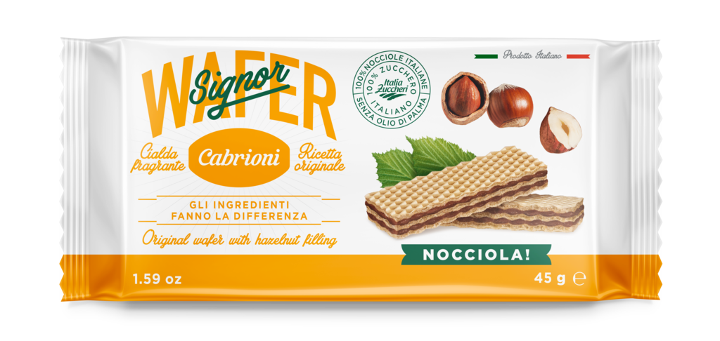 7-88002 Wafer oplatky s oříškovou náplní CABRIONI 45g