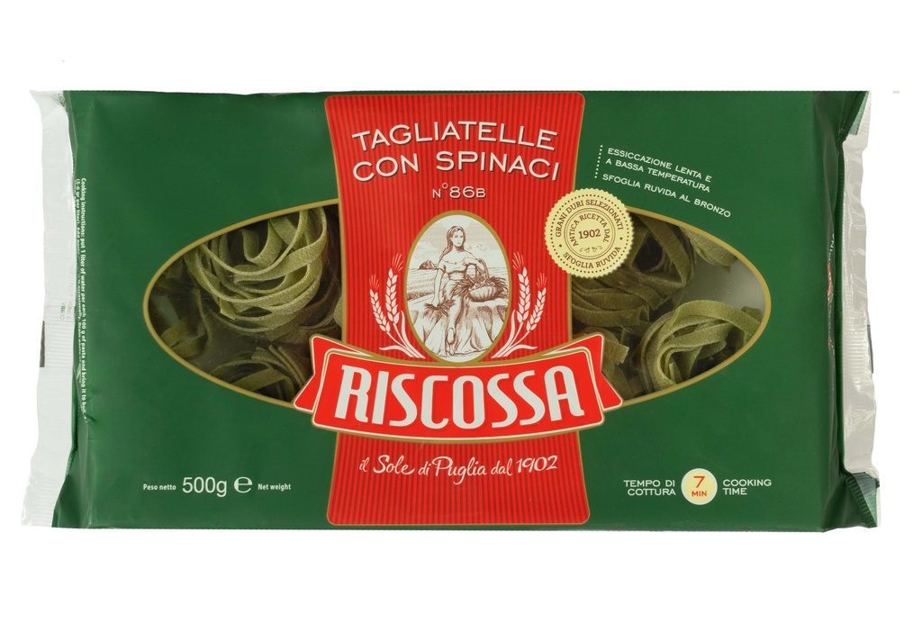 1-3086b Tagliatelle verdi špenátová hnízda RISCOSSA 500g