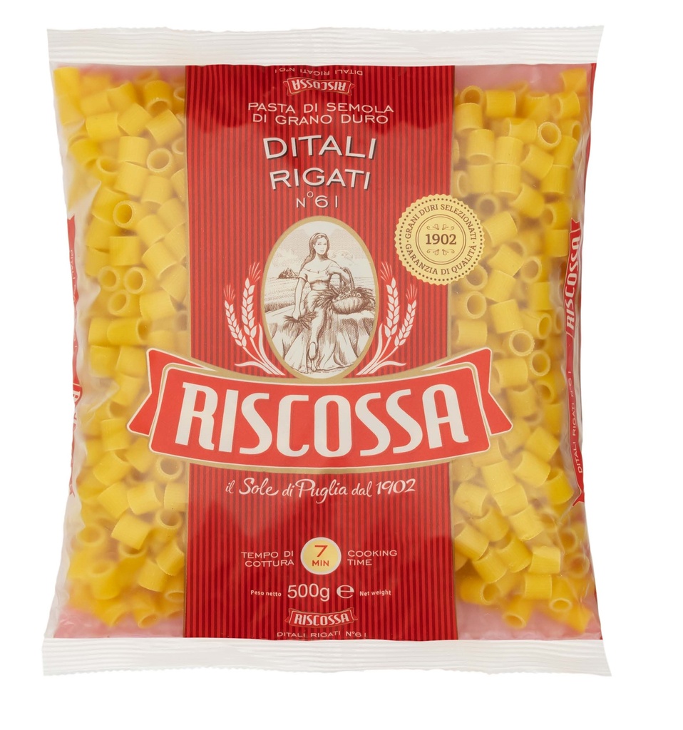 1-20061 Ditali trubičky rýhované RISCOSSA 500g