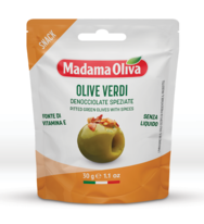 Snack zelené kořeněné olivy b pecky 30g