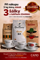 AKCE káva 3 kg + šálky s talířkem zdarma