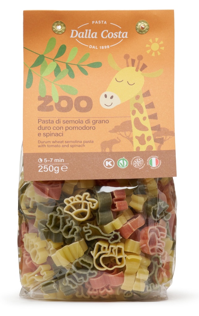 1-42138 Zoo těstoviny tricolore DALLA COSTA 250g