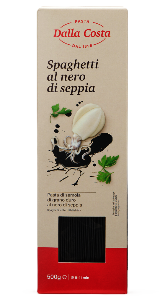 1-42101 Spaghetti nero di seppia černé sépiové špagety DALLA COSTA 500g