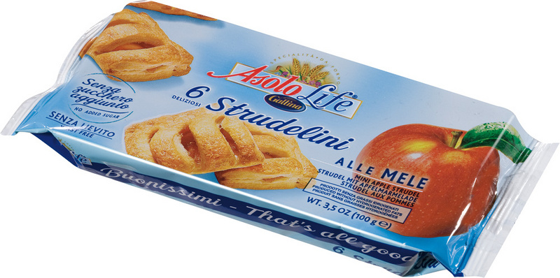 Strudelini - fornetky s jablečnou náplní bez přidaného cukru ASOLO DOLCE 100g