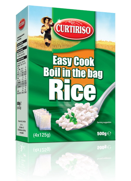 Parboiled dlouhozrnná rýže ve varných sáčcích CURTIRISO 4x125g