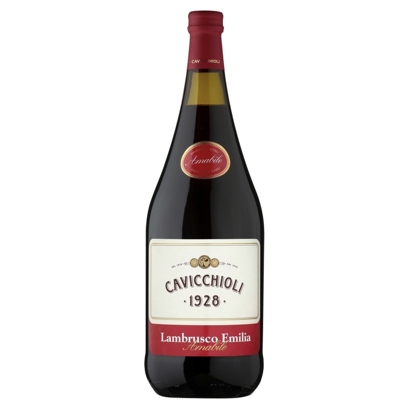 Lambrusco Emilia amabile - polosladké CAVICCHIOLI 1,5l
