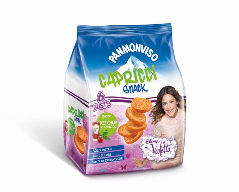 Capricci Violetta - minibruskety s příchutí kečupu a bazalky PANMONVISO 180g