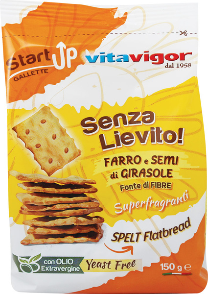 Krekry bez droždí se špaldou, slunečnicovými semínky a extra panenským olivovým olejem VITAVIGOR 150g