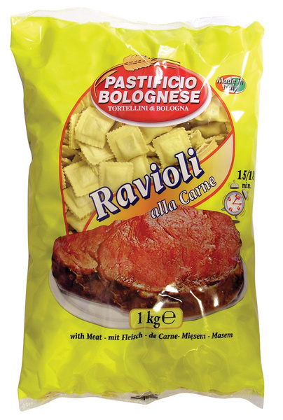 Sušené ravioli plněné masem PASTIFICIO BOLOGNESE 1000g