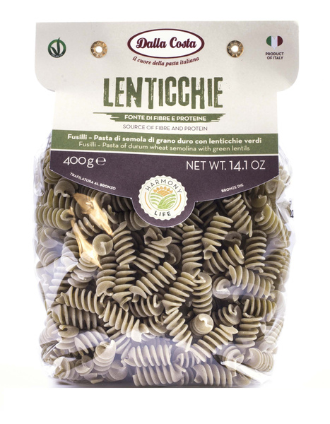 Fusilli con lenticchie verdi - vrtulky s moukou ze zelené čočky DALLA COSTA 400g 