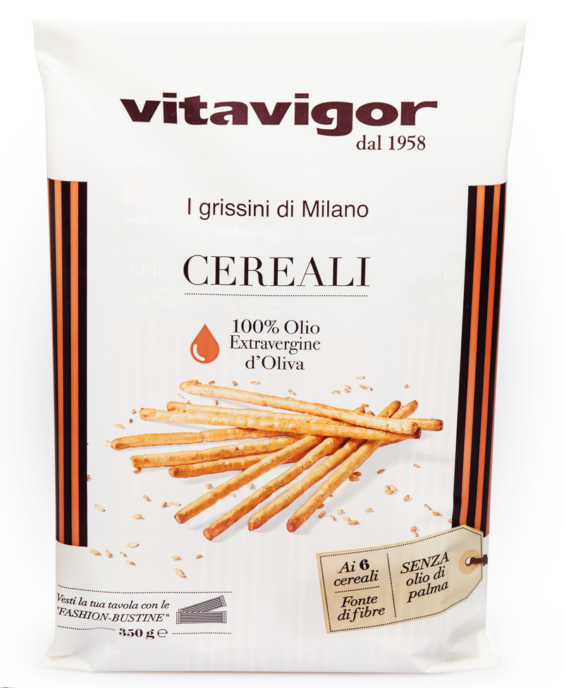 Grissini Cereali - tyčinky s cereáliemi a extra panenským olivovým olejem VITAVIGOR 350g
