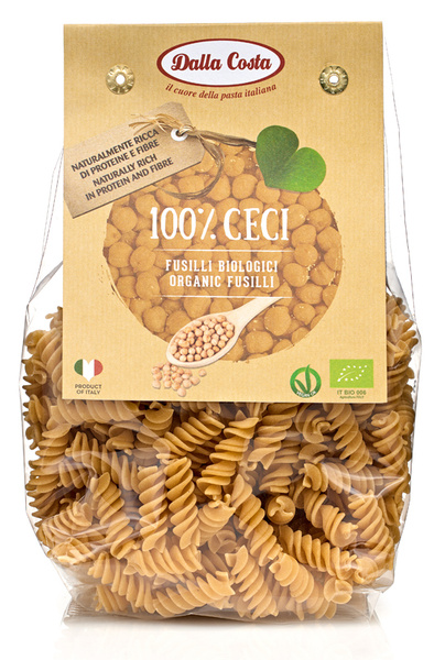 Fusilli biologici ai ceci -   bio vrtulky ze 100% cizrnové mouky  DALLA COSTA 250g