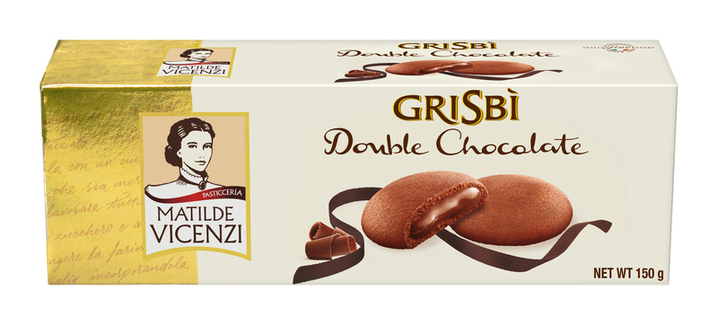 Grisbí double chocolate cream - sušenky s čokoládovou náplní VICENZI 150g
