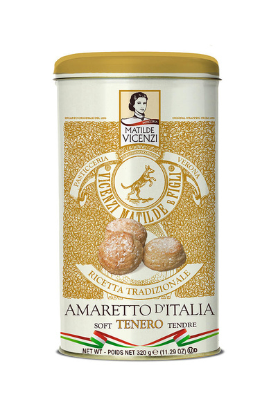 Amaretto d´Italia soft - měkké mandlové sušenky v dóze VICENZI 320g